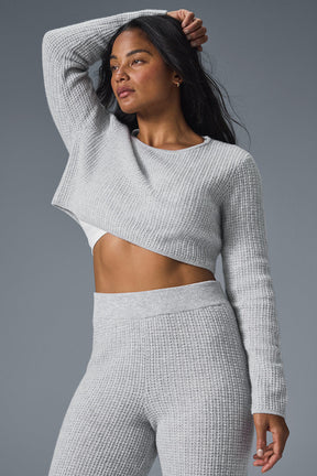 Cashmere Plush Waffle Cropped Long Sleeve