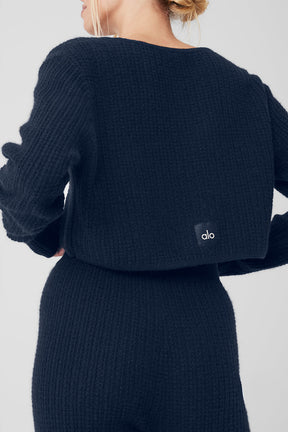 Cashmere Plush Waffle Cropped Long Sleeve