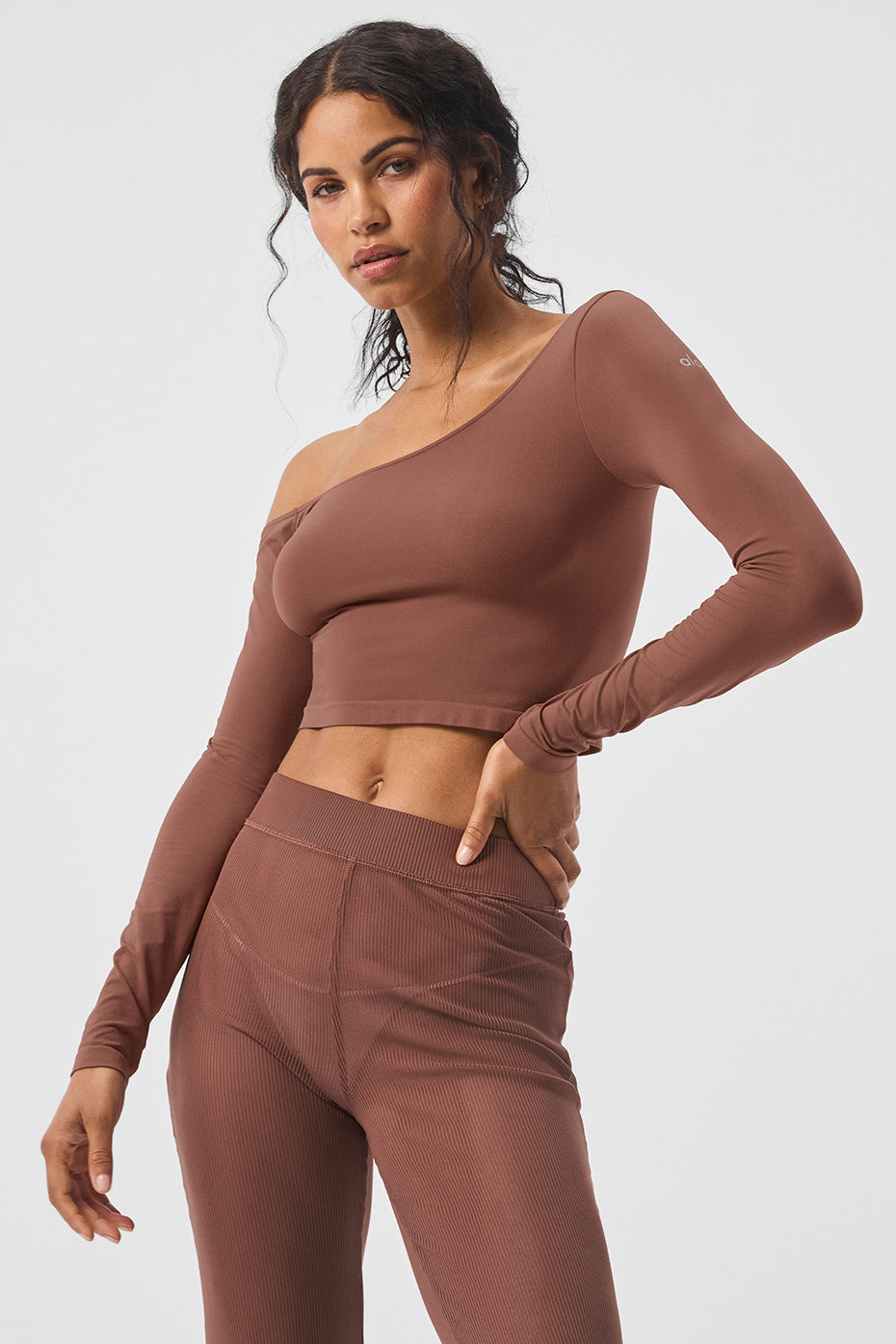 Asymmetric Sheer Glow Long Sleeve