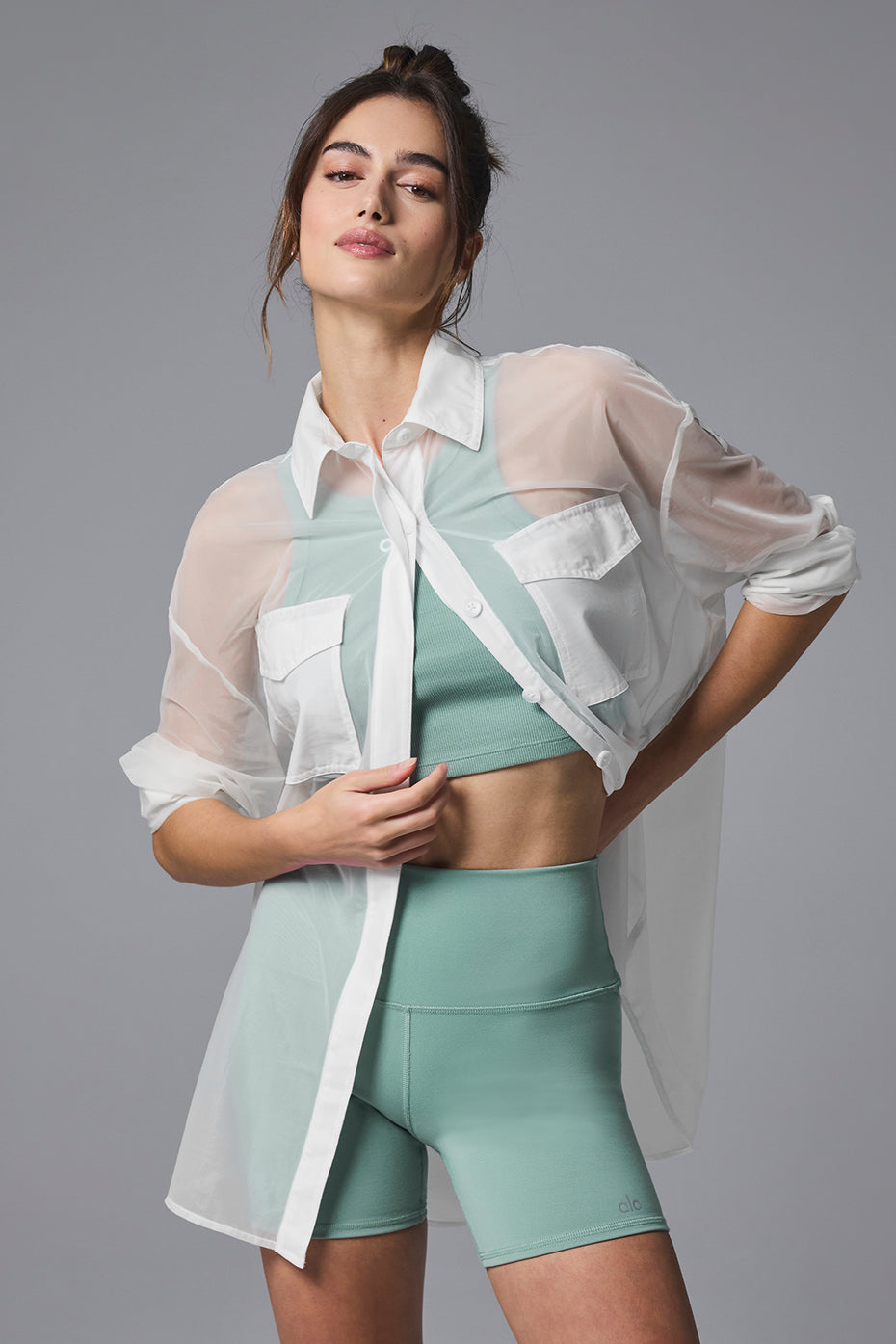 Sheer Effusion Button Down Long Sleeve
