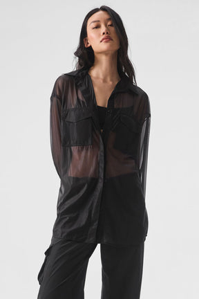 Sheer Effusion Button Down Long Sleeve