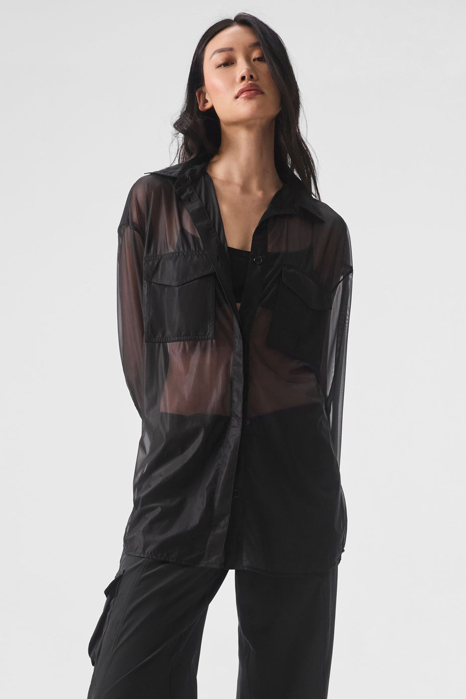 Sheer Effusion Button Down Long Sleeve