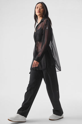 Sheer Effusion Button Down Long Sleeve