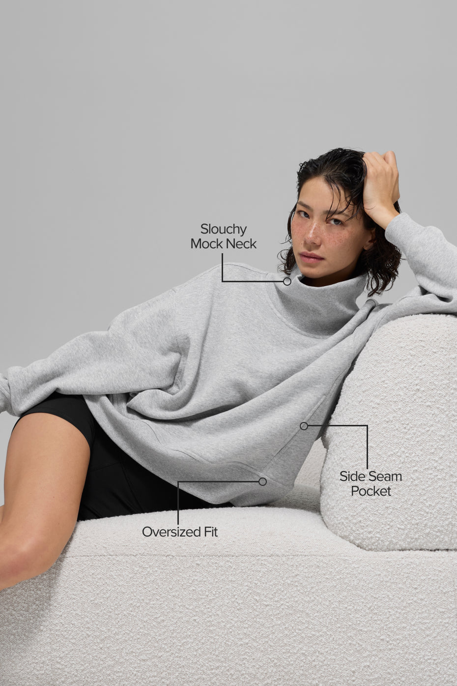 Hazy Mock Neck Pullover