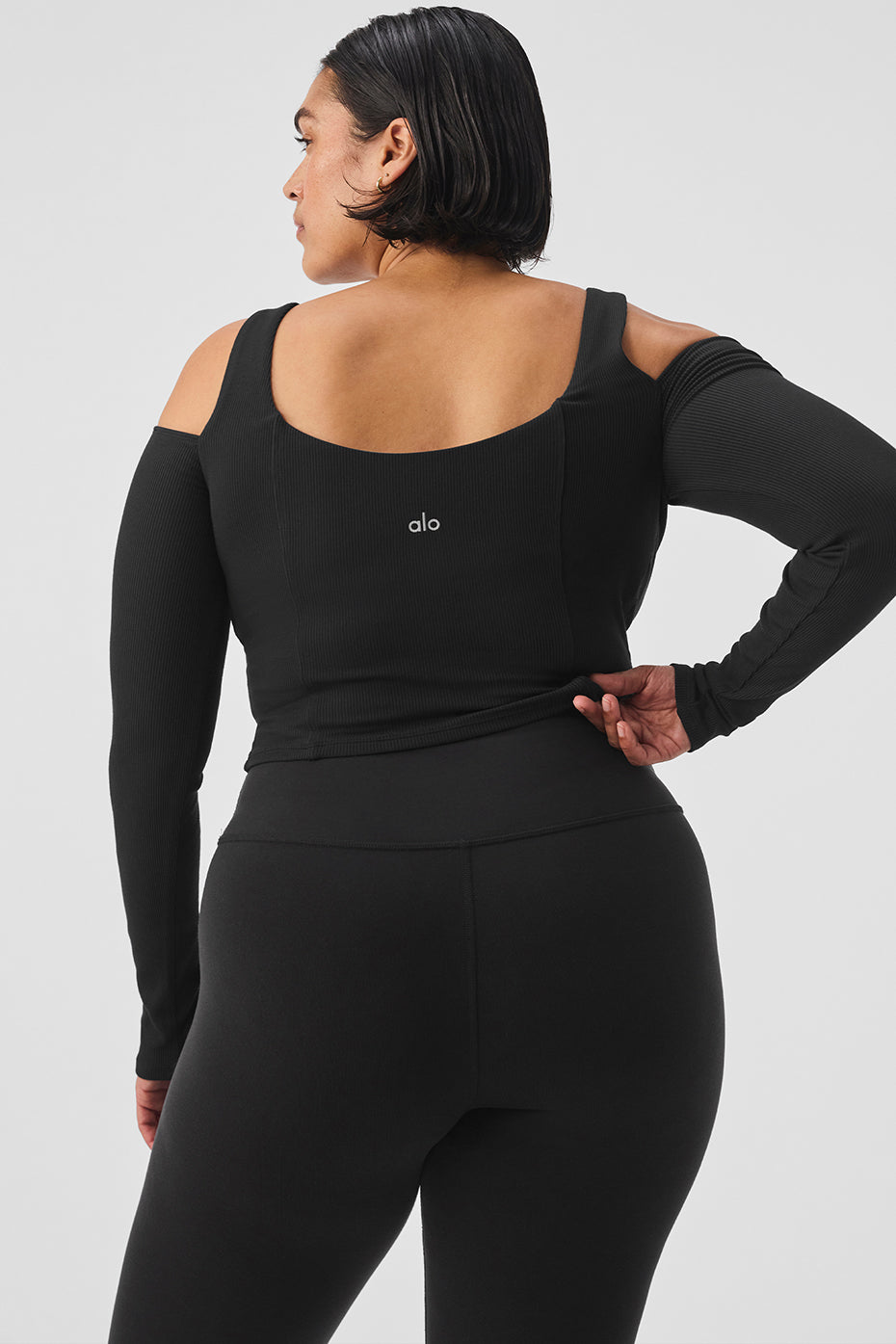 Ribbed Cropped Butterfly Long Sleeve