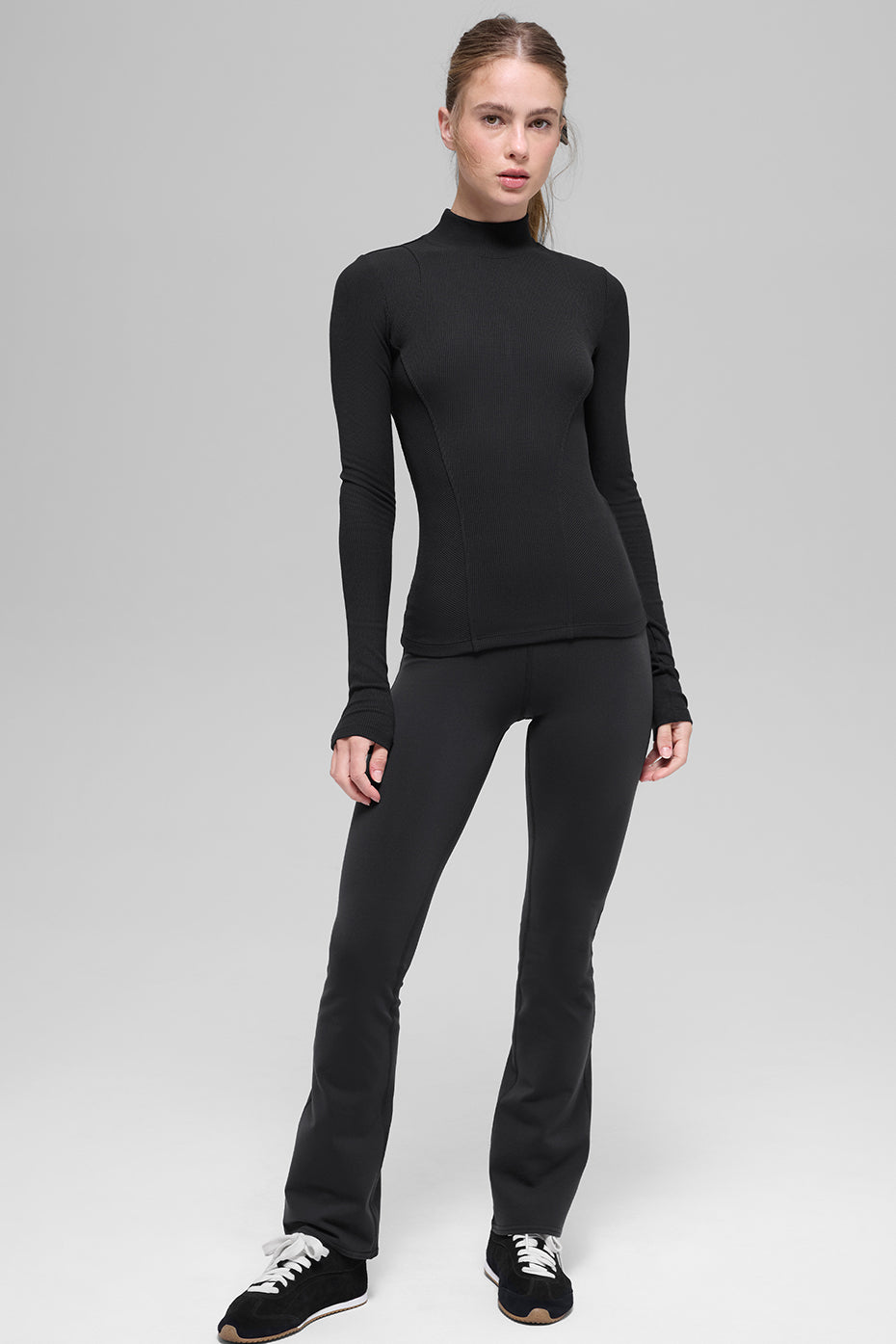 Ribbed Mesmerize Mock Neck Long Sleeve