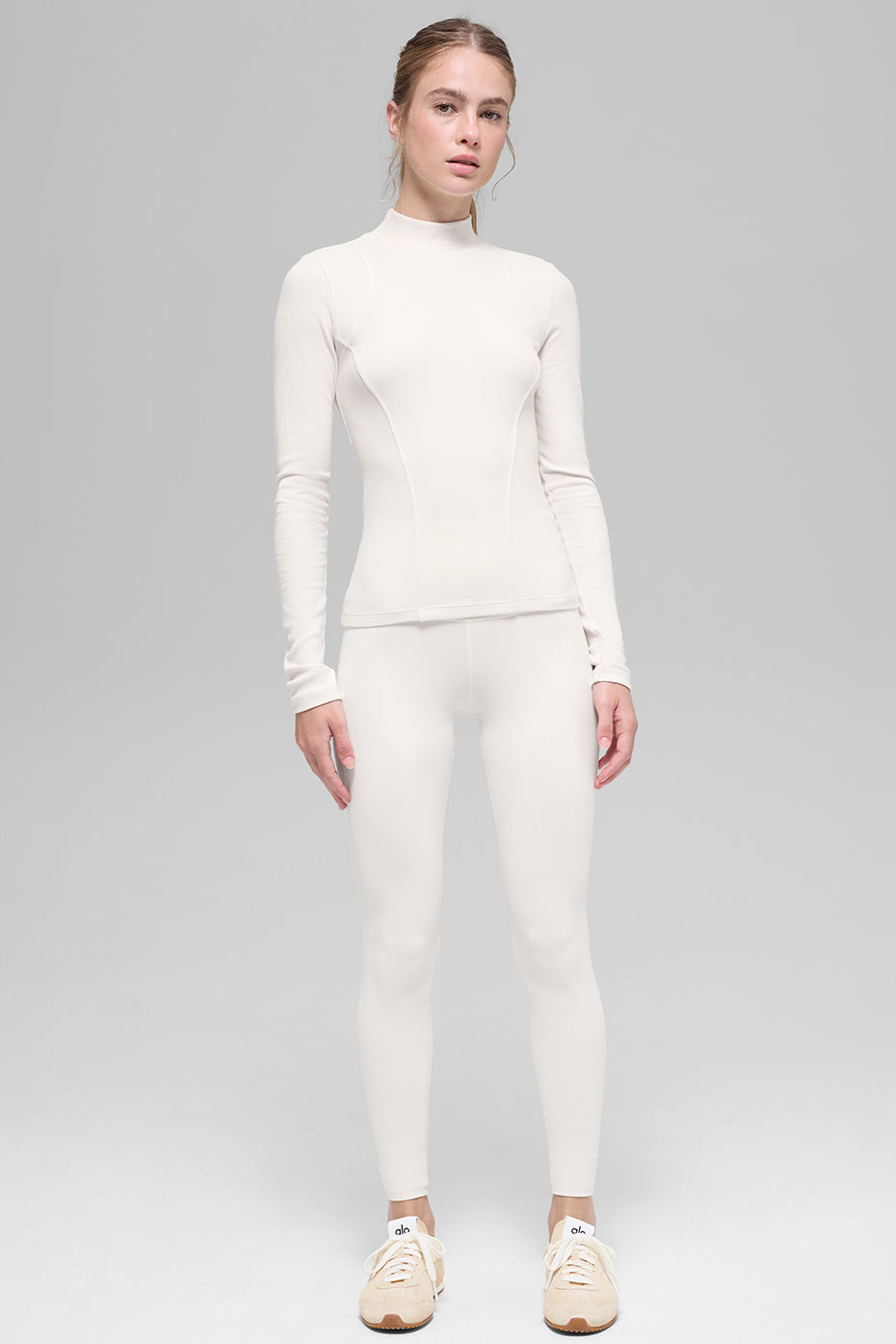 Ribbed Mesmerize Mock Neck Long Sleeve