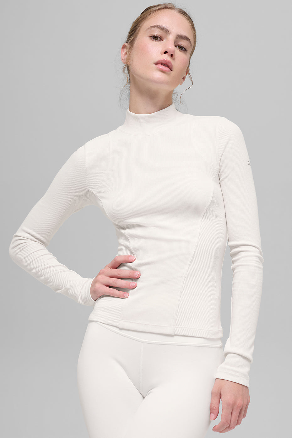 Ribbed Mesmerize Mock Neck Long Sleeve