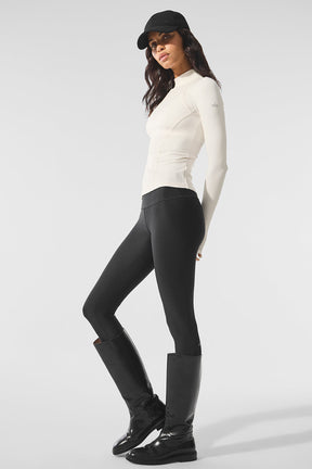 Ribbed Mesmerize Mock Neck Long Sleeve