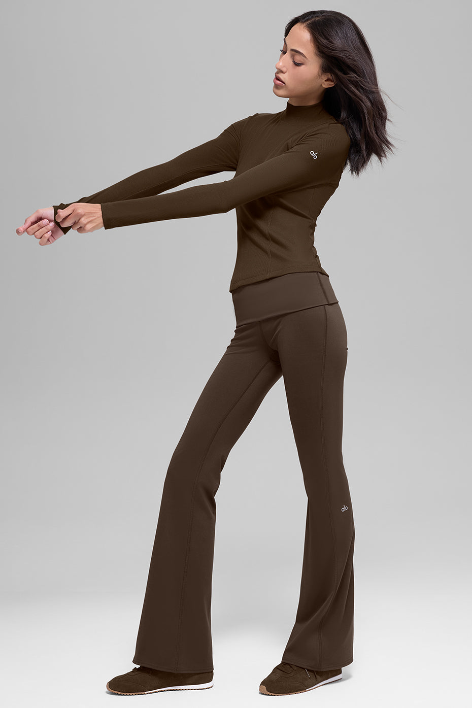 Ribbed Mesmerize Mock Neck Long Sleeve