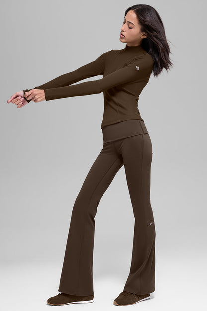 Ribbed Mesmerize Mock Neck Long Sleeve