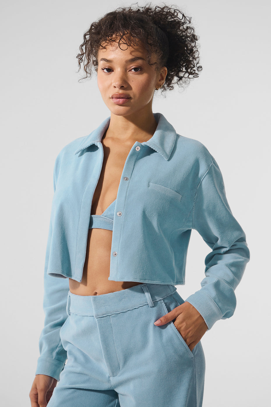 Micro Corduroy Cropped Dreamer Button Down
