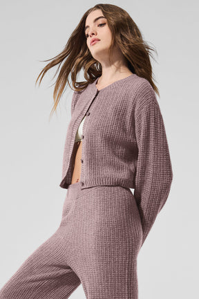 Cashmere Plush Waffle Cardigan