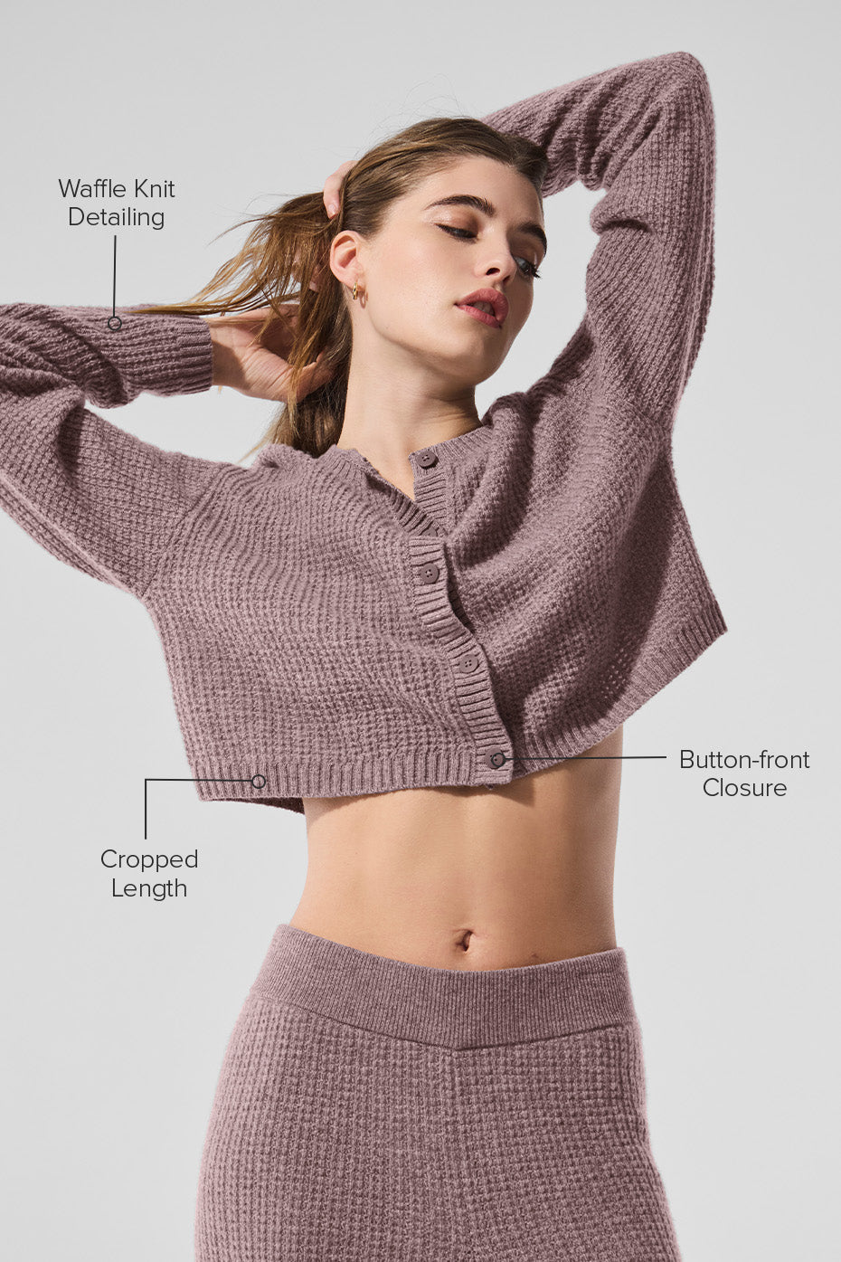 Cashmere Plush Waffle Cardigan