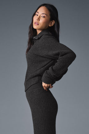 Cashmere Plush Waffle 1/4 Zip Pullover