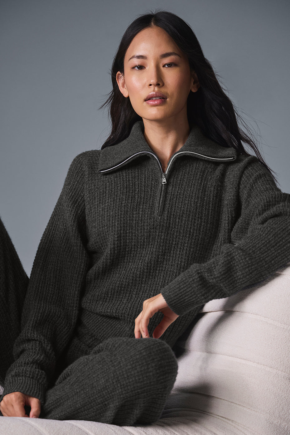 Cashmere Plush Waffle 1/4 Zip Pullover