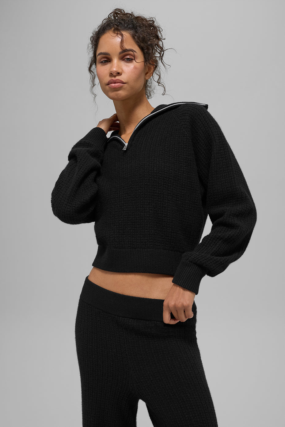 Cashmere Plush Waffle 1/4 Zip Pullover