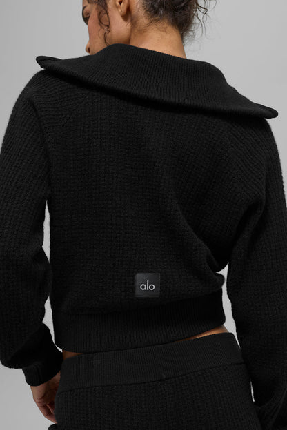 Cashmere Plush Waffle 1/4 Zip Pullover