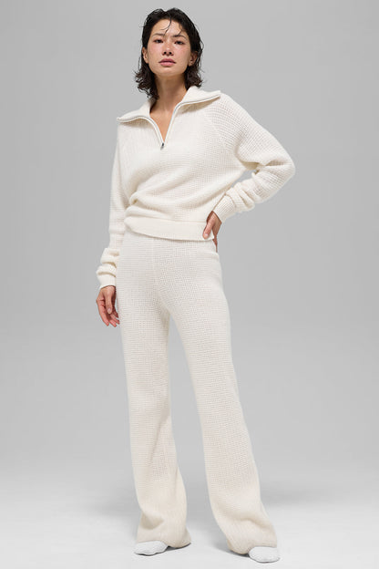 Cashmere Plush Waffle 1/4 Zip Pullover
