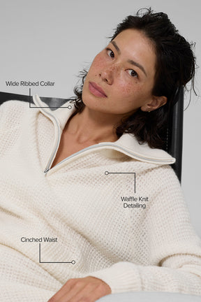 Cashmere Plush Waffle 1/4 Zip Pullover