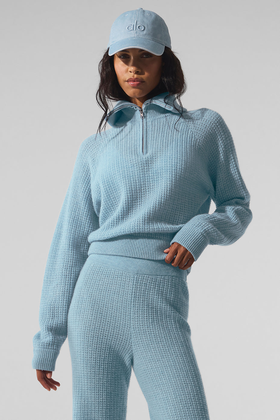 Cashmere Plush Waffle 1/4 Zip Pullover