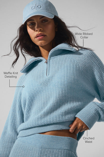 Cashmere Plush Waffle 1/4 Zip Pullover