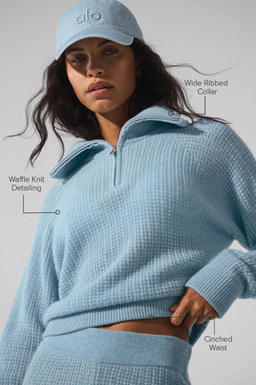 Cashmere Plush Waffle 1/4 Zip Pullover