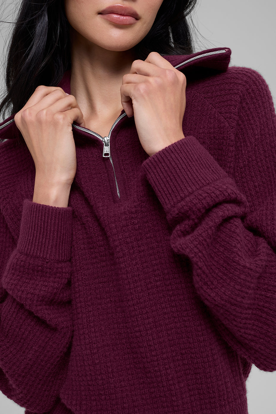 Cashmere Plush Waffle 1/4 Zip Pullover