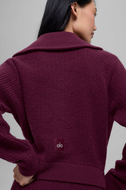 Cashmere Plush Waffle 1/4 Zip Pullover