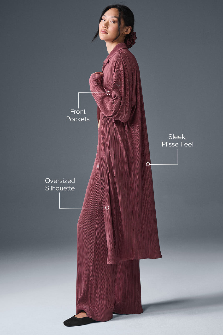 Micro Plisse Shirt Dress