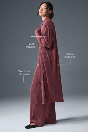 Micro Plisse Shirt Dress