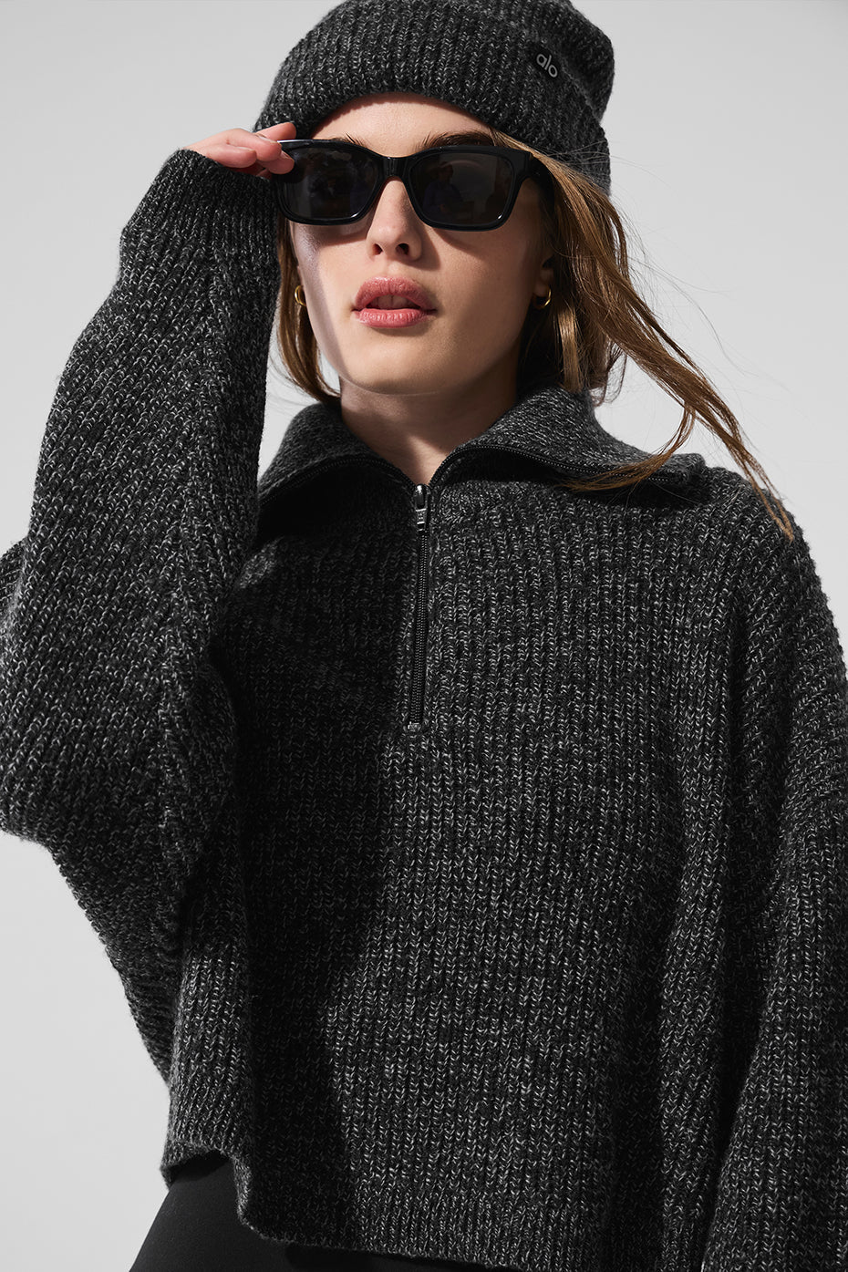 Marl Sweater 1/4 Zip Pullover