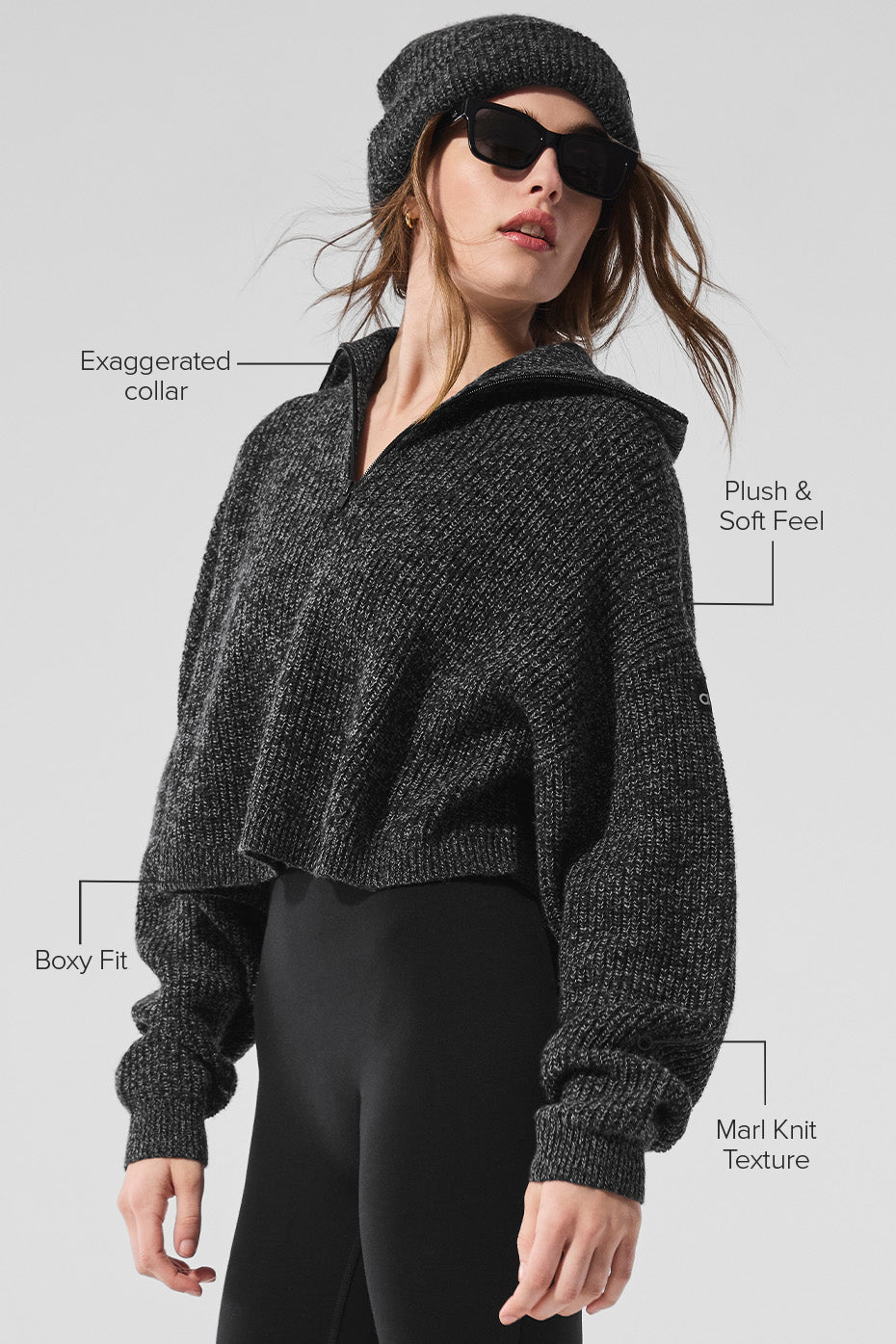 Marl Sweater 1/4 Zip Pullover