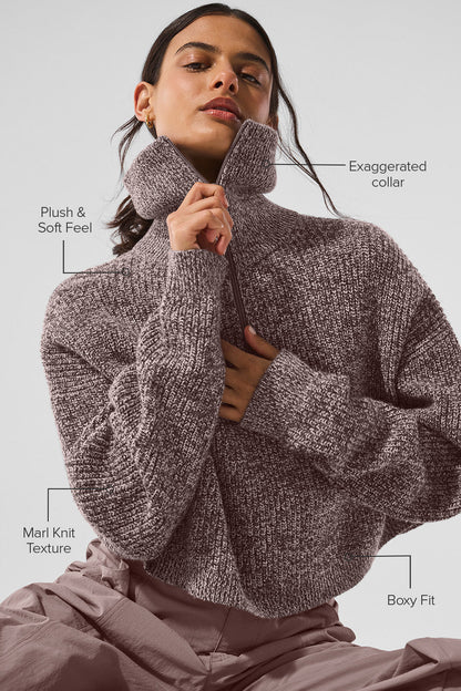 Marl Sweater 1/4 Zip Pullover