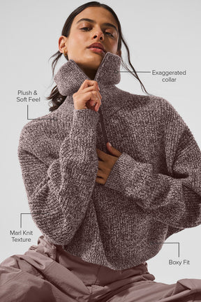 Marl Sweater 1/4 Zip Pullover