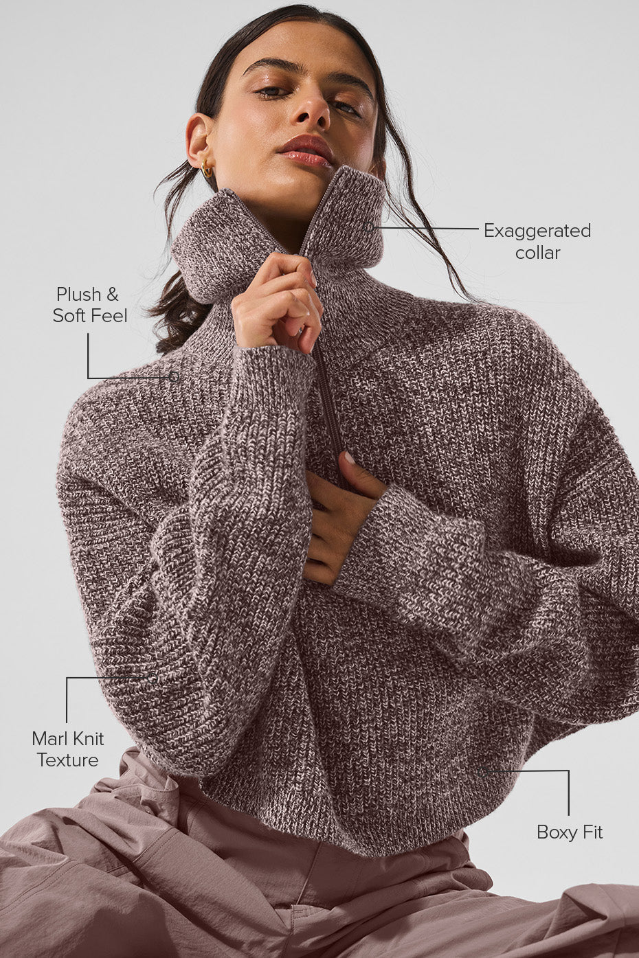 Marl Sweater 1/4 Zip Pullover