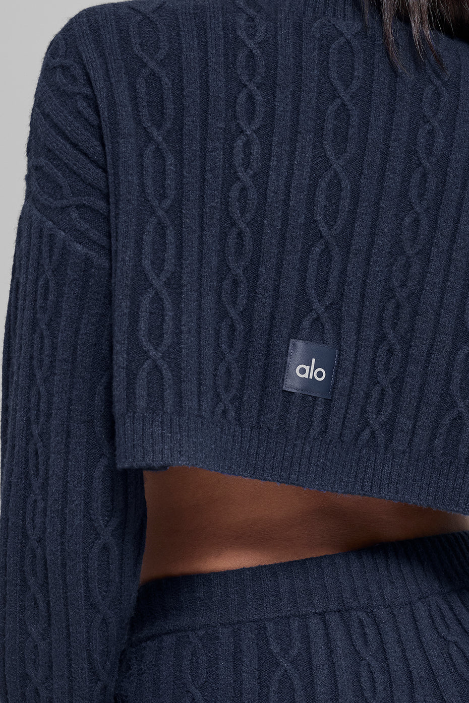 Cable Knit Cropped Winter Bliss Turtleneck Long Sleeve