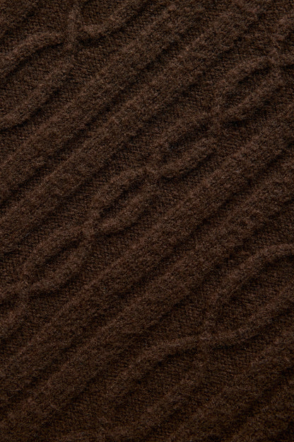 Cable Knit Cropped Winter Bliss Turtleneck Long Sleeve