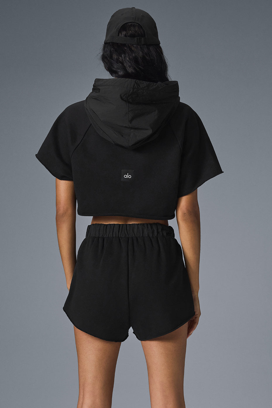 Cropped In The Air Short Sleeve Hoodie
