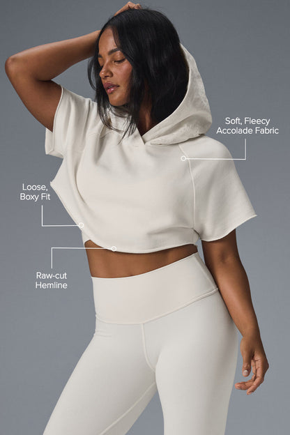 Cropped In The Air Short Sleeve Hoodie