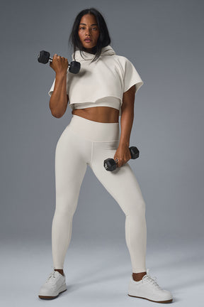 Cropped In The Air Short Sleeve Hoodie