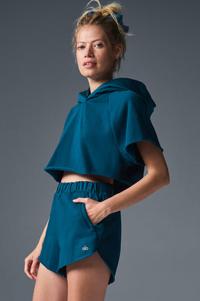 Cropped In The Air Short Sleeve Hoodie
