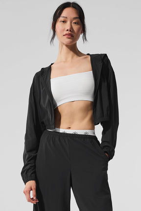 Cropped Breezy Full-Zip Hoodie