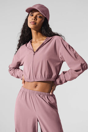 Cropped Breezy Full-Zip Hoodie