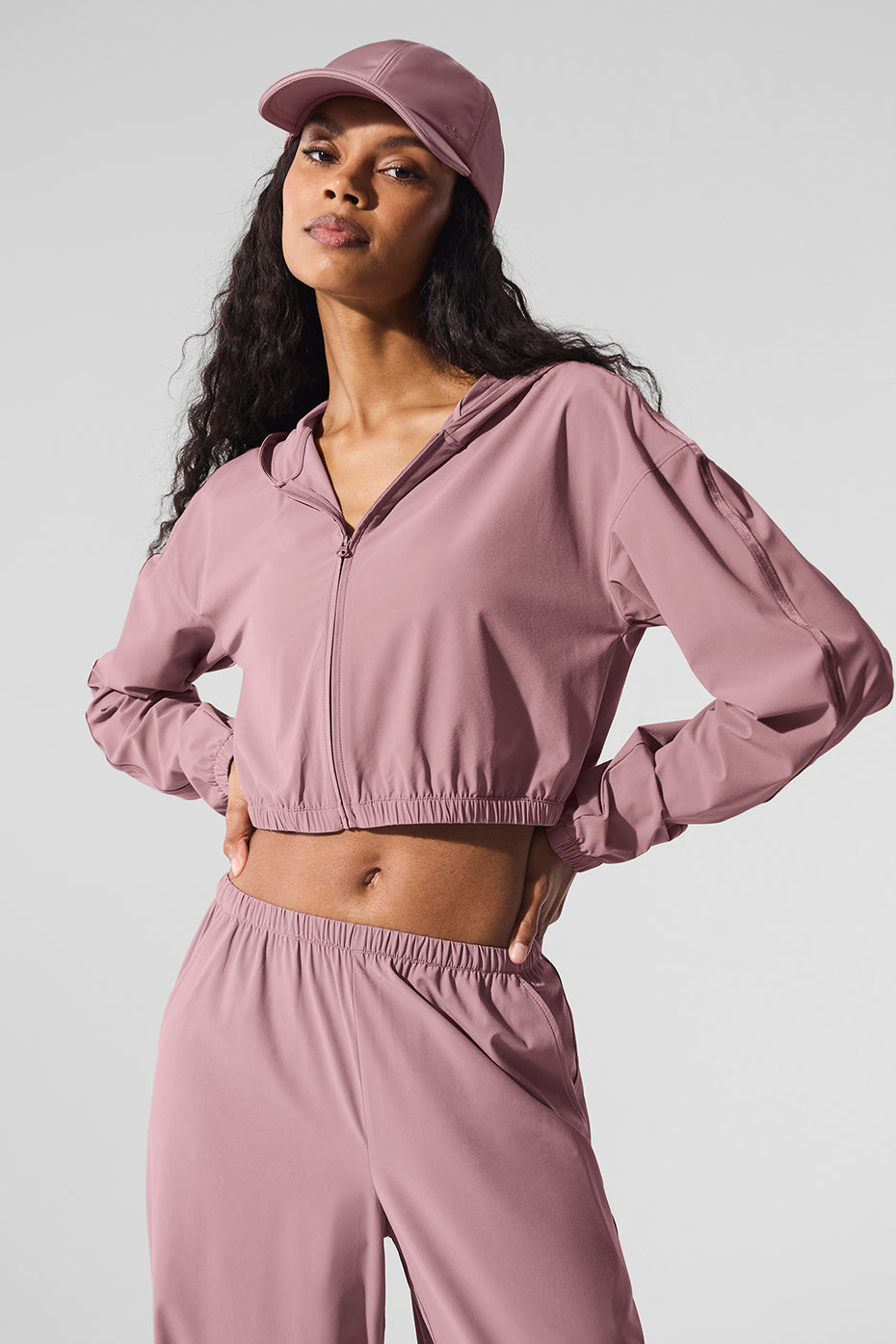 Cropped Breezy Full-Zip Hoodie