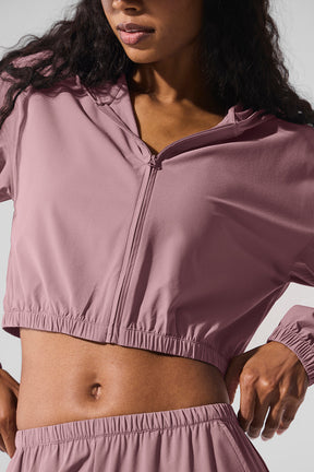 Cropped Breezy Full-Zip Hoodie