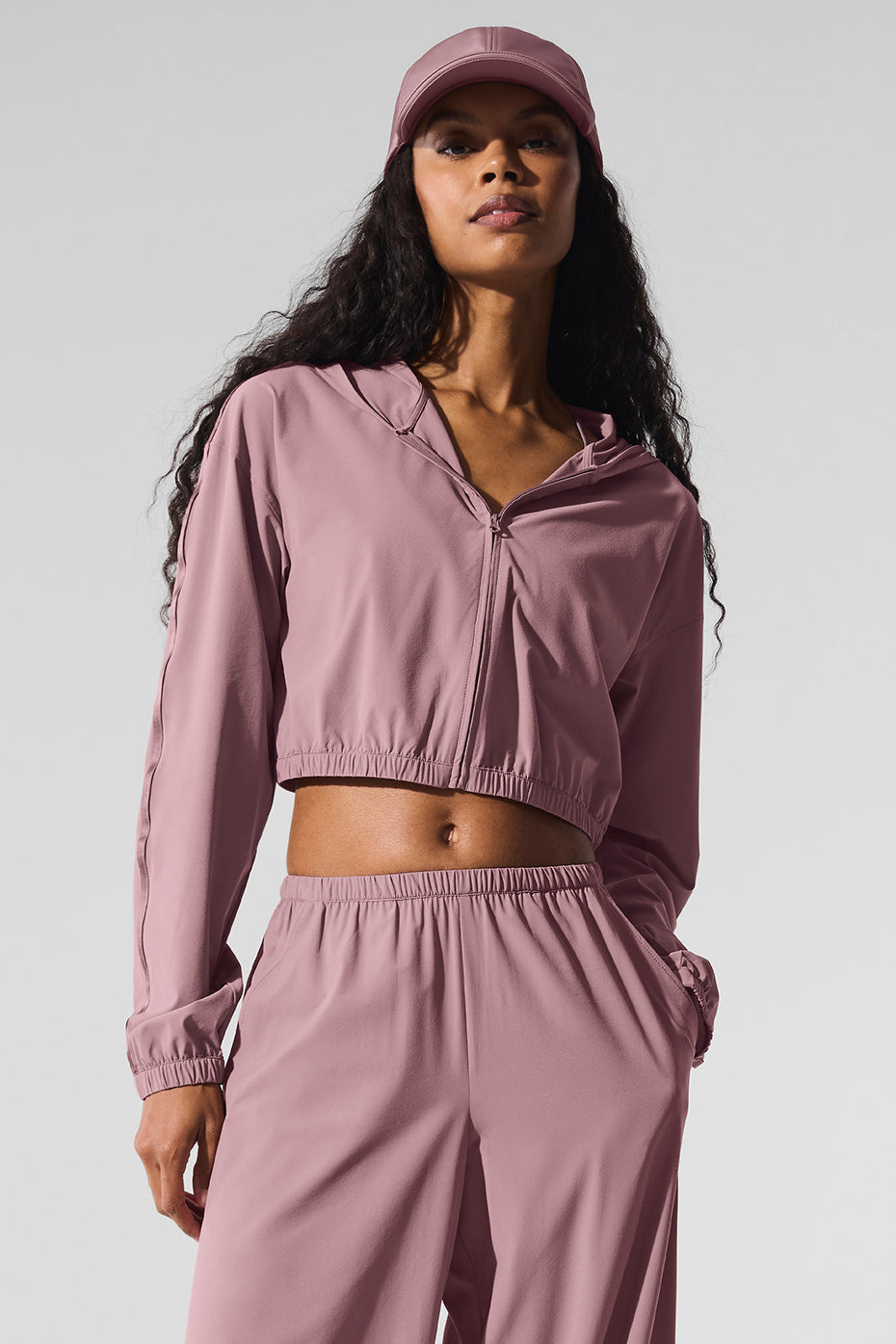 Cropped Breezy Full-Zip Hoodie