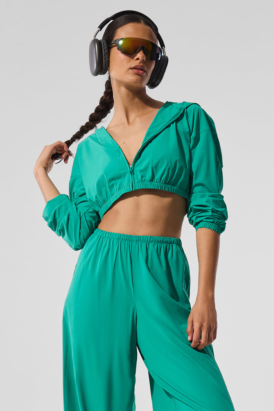 Cropped Breezy Full-Zip Hoodie