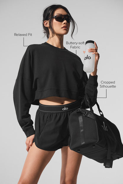 Cropped Sway Crew Neck Pullover
