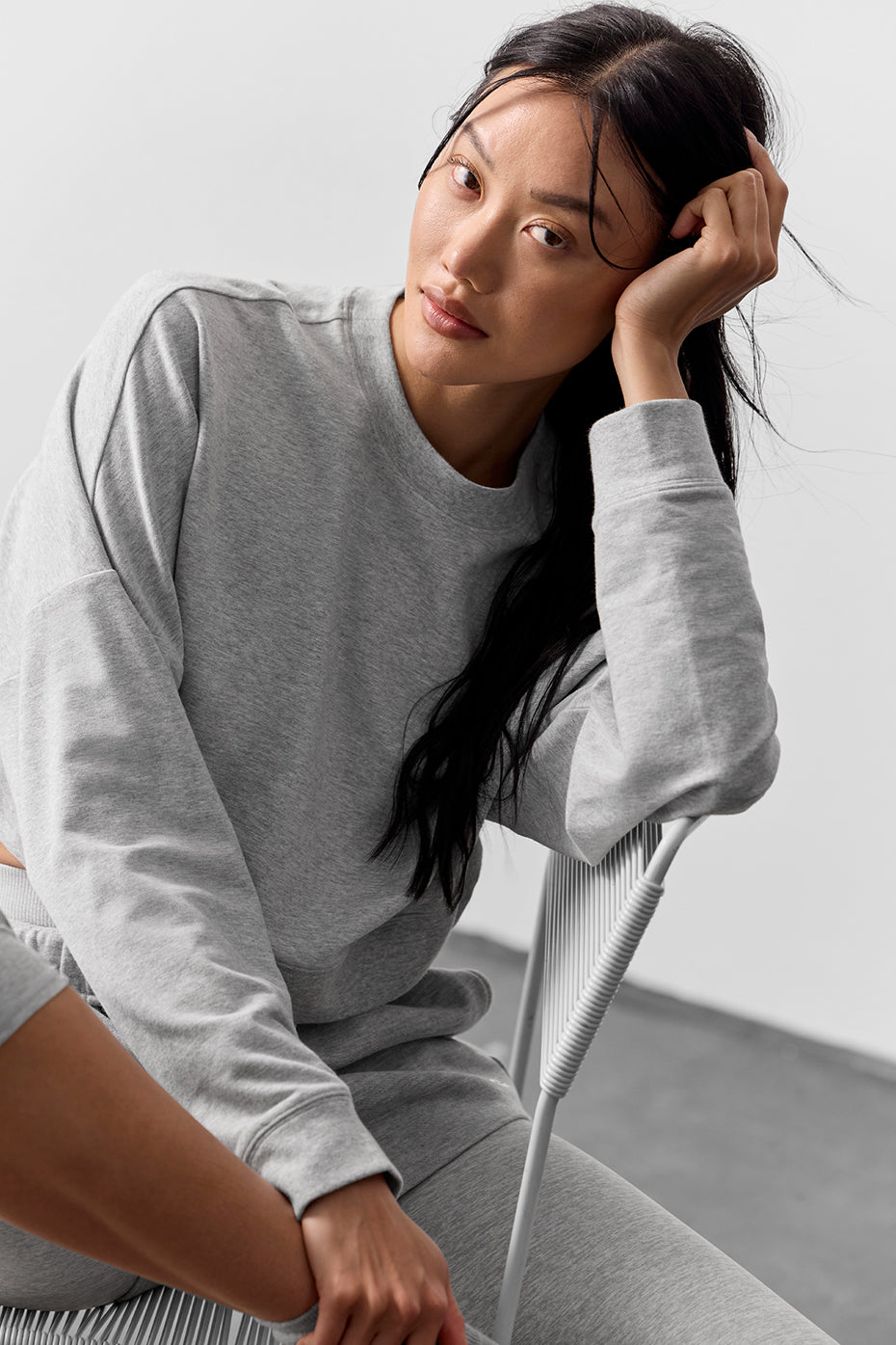 Cropped Sway Crew Neck Pullover